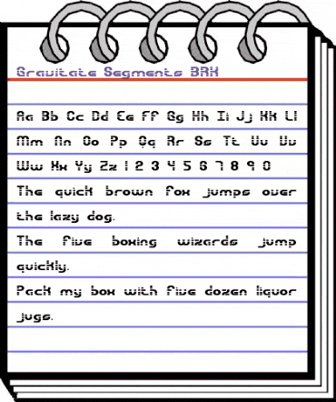 Gravitate Segments BRK Normal animated font preview