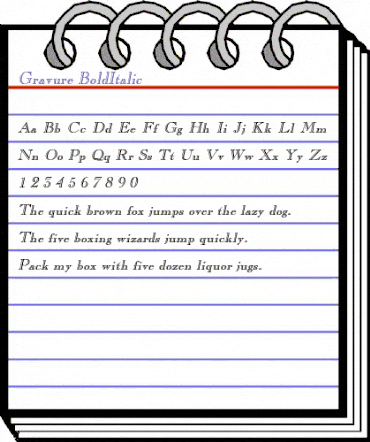 Gravure BoldItalic animated font preview Gravure BoldItalic animated font preview