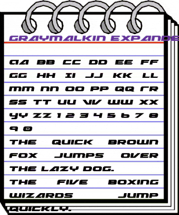 Graymalkin Expanded Expanded animated font preview Graymalkin Expanded Expanded animated font preview