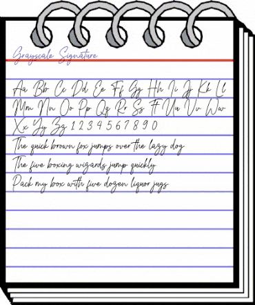 Grayscale Signature Regular animated font preview