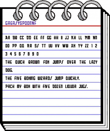 Greasy Spoon NF Regular animated font preview