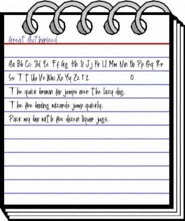 Great Authorized Regular animated font preview