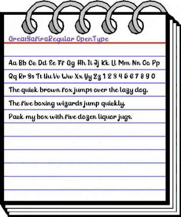 Great Safira Regular animated font preview