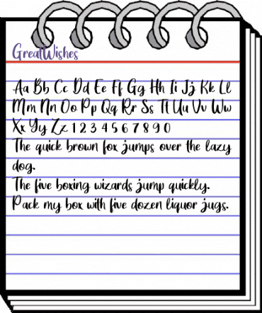 Great Wishes Regular animated font preview