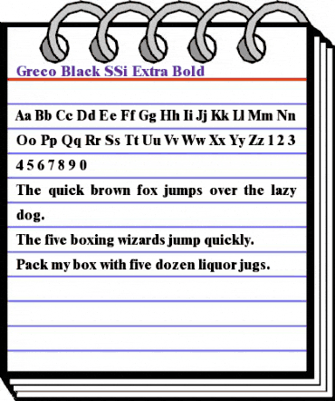 Greco Black SSi Extra Bold animated font preview