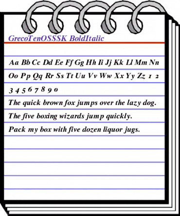 GrecoTenOSSSK BoldItalic animated font preview GrecoTenOSSSK BoldItalic animated font preview