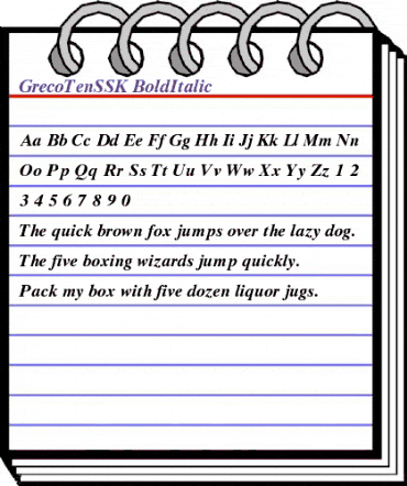 GrecoTenSSK BoldItalic animated font preview GrecoTenSSK BoldItalic animated font preview