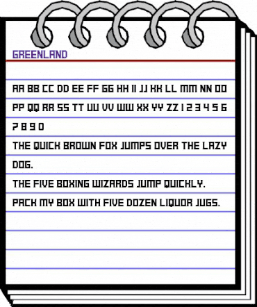 GREENLAND Regular animated font preview GREENLAND Regular animated font preview