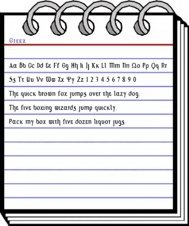 Greex Regular animated font preview