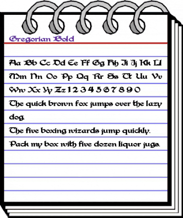 Gregorian Bold animated font preview Gregorian Bold animated font preview