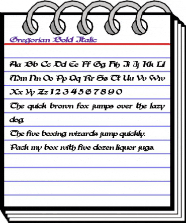 Gregorian Bold Italic animated font preview Gregorian Bold Italic animated font preview