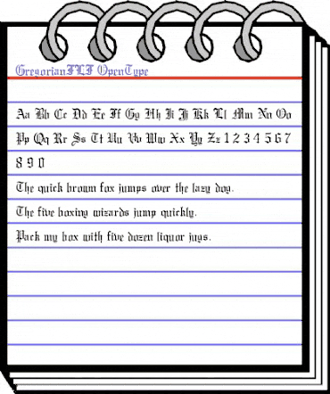 GregorianFLF Regular animated font preview GregorianFLF Regular animated font preview