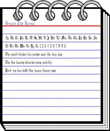 Gregory Thin Normal animated font preview Gregory Thin Normal animated font preview