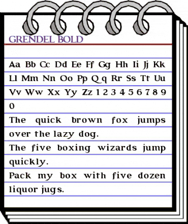 GRENDEL BOLD animated font preview
