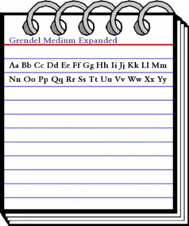 Grendel Medium Expanded Regular animated font preview
