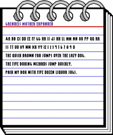 Grendel's Mother Expanded Expanded animated font preview Grendel's Mother Expanded Expanded animated font preview