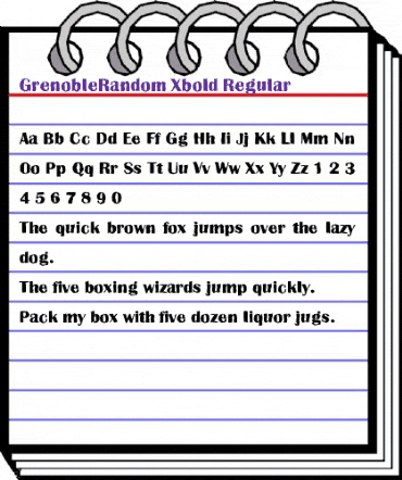 GrenobleRandom-Xbold Regular animated font preview