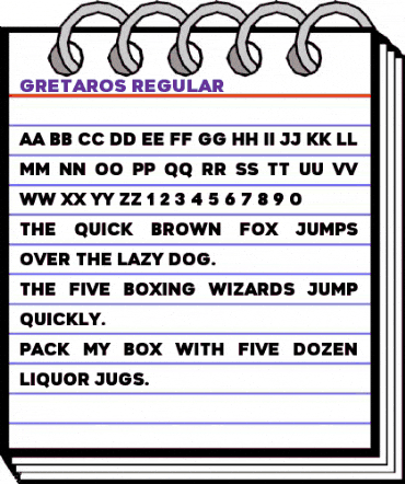 Gretaros Regular animated font preview Gretaros Regular animated font preview