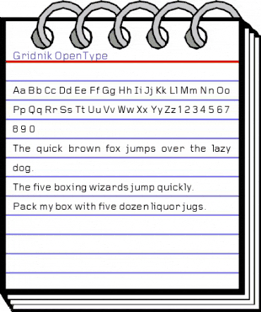 Gridnik Regular animated font preview