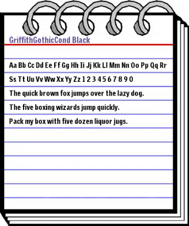 GriffithGothicCond Regular animated font preview