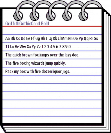 GriffithGothicCond Regular animated font preview