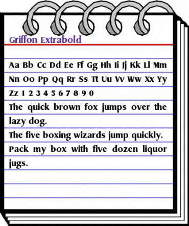 Griffon Extrabold Regular animated font preview