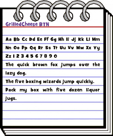 GrilledCheese BTN Regular animated font preview