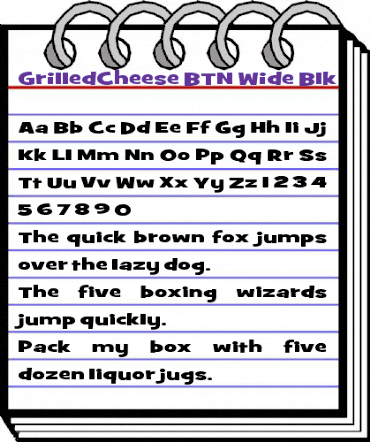 GrilledCheese BTN Wide Blk Regular animated font preview