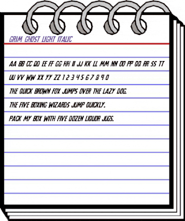 Grim Ghost Light Italic Light Italic animated font preview Grim Ghost Light Italic Light Italic animated font preview