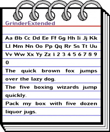 GrinderExtended Regular animated font preview