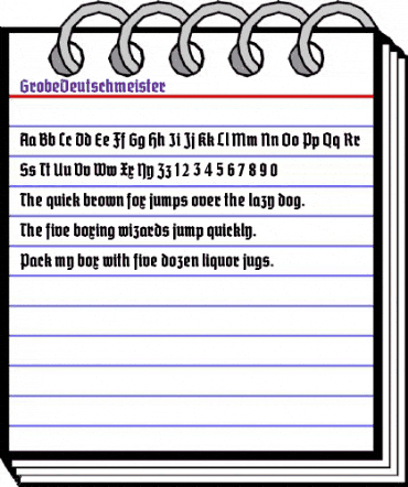 Grobe Deutschmeister Regular animated font preview Grobe Deutschmeister Regular animated font preview