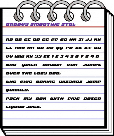 Groovy Smoothie Italic Italic animated font preview
