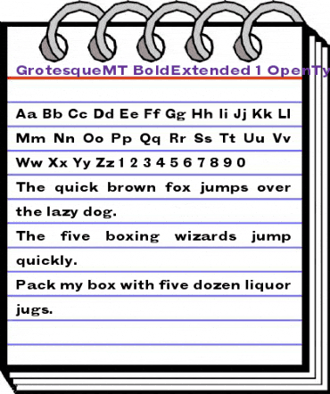 Grotesque MT Bold Extended animated font preview Grotesque MT Bold Extended animated font preview