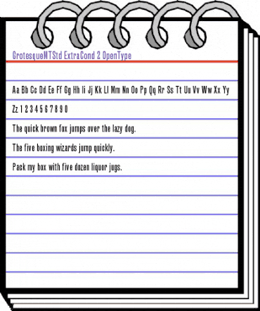 Grotesque MT Std Extra Condensed animated font preview Grotesque MT Std Extra Condensed animated font preview