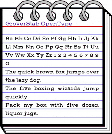 Grover Slab Regular animated font preview