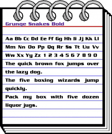 Grunge Snakes Bold Regular animated font preview