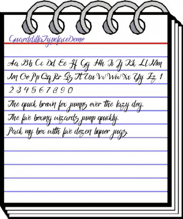 Guarddilla Typeface Demo Regular animated font preview