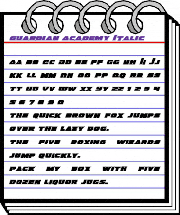 Guardian Academy Italic Italic animated font preview