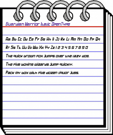 Guardian Warrior Italic Italic animated font preview Guardian Warrior Italic Italic animated font preview