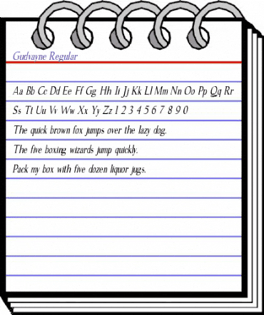 Gudvayne Regular animated font preview