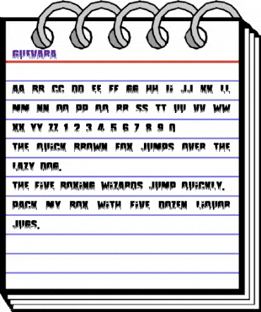 Guevara Regular animated font preview