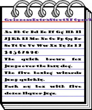 Guinness Extra Stout NF Regular animated font preview