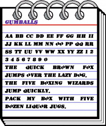 Gumballs Regular animated font preview