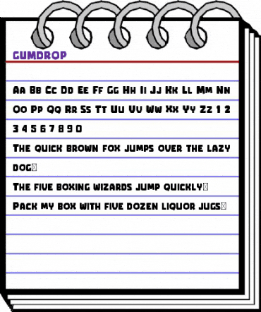 GUMDROP Regular animated font preview