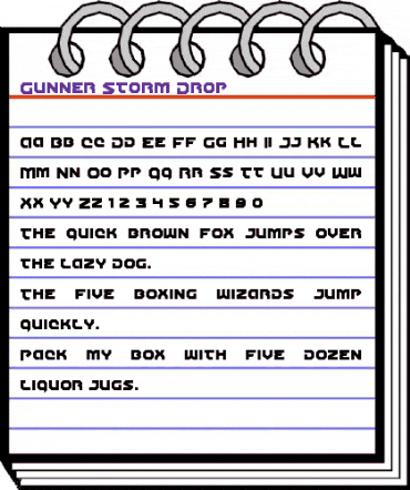Gunner Storm Drop Regular animated font preview