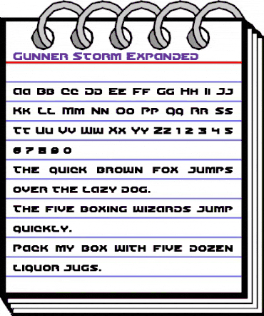 Gunner Storm Expanded Expanded animated font preview