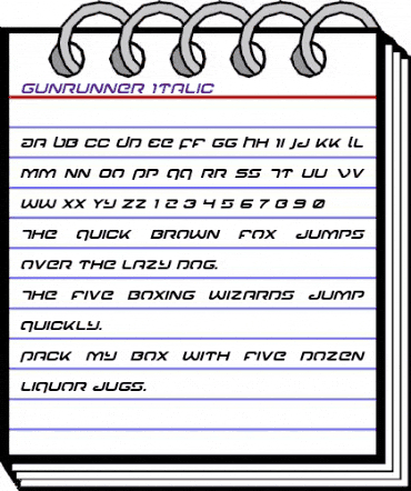 Gunrunner Italic Italic animated font preview Gunrunner Italic Italic animated font preview