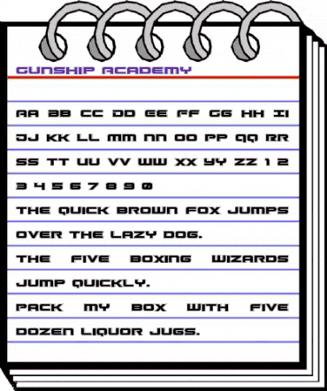Gunship Academy Regular animated font preview