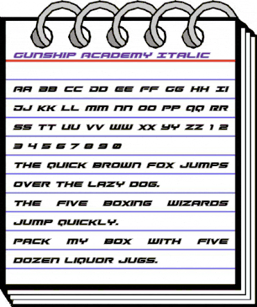 Gunship Academy Italic Italic animated font preview Gunship Academy Italic Italic animated font preview