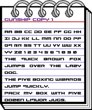 Gunship Regular animated font preview
